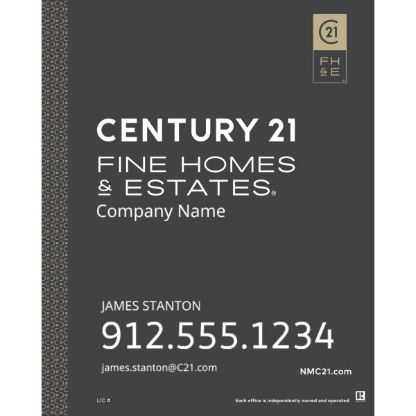Century 21 24"x30" Standard For Sale Signs - Fine Homes & Estates Grey Thumbnail