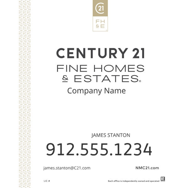 Century 21 24"x30" Standard For Sale Signs - Fine Homes & Estates White Thumbnail