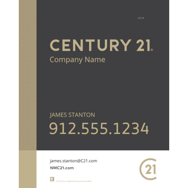 Century 21 24"x30" Standard For Sale Signs - Mosaic Grey Thumbnail