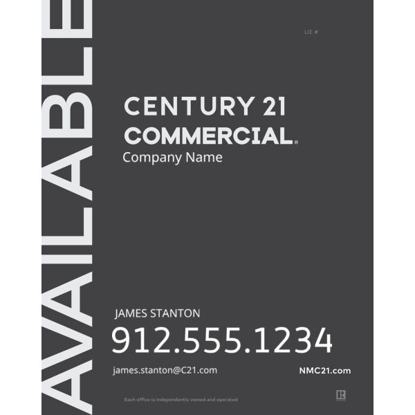 Century 21 24"x30" Standard For Sale Signs - Available Grey Thumbnail
