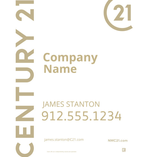 Century 21 24"x30" Standard For Sale Signs - Wordmark White Thumbnail