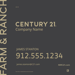 Century 21 24"x24" Standard For Sale Signs - Farm & Ranch Grey Thumbnail