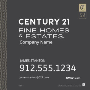 Century 21 24"x24" Standard For Sale Signs - Fine Homes & Estates Grey Thumbnail