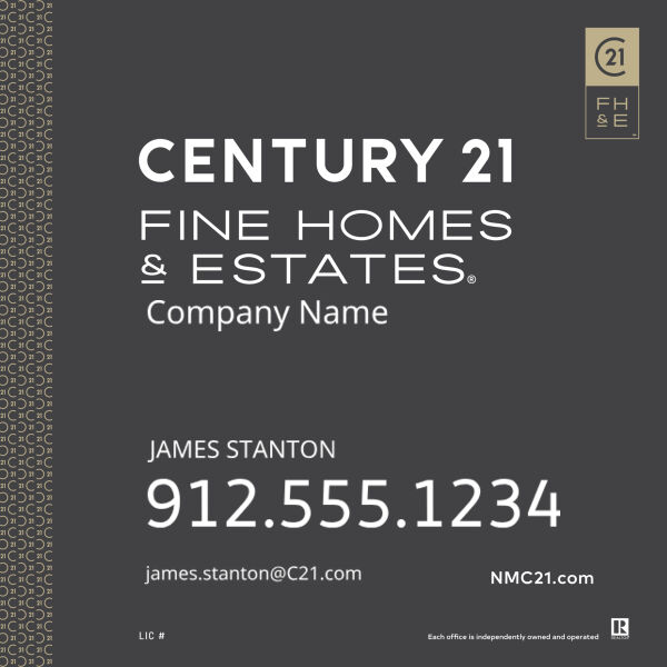 Century 21 24"x24" Standard For Sale Signs - Fine Homes & Estates Grey Thumbnail