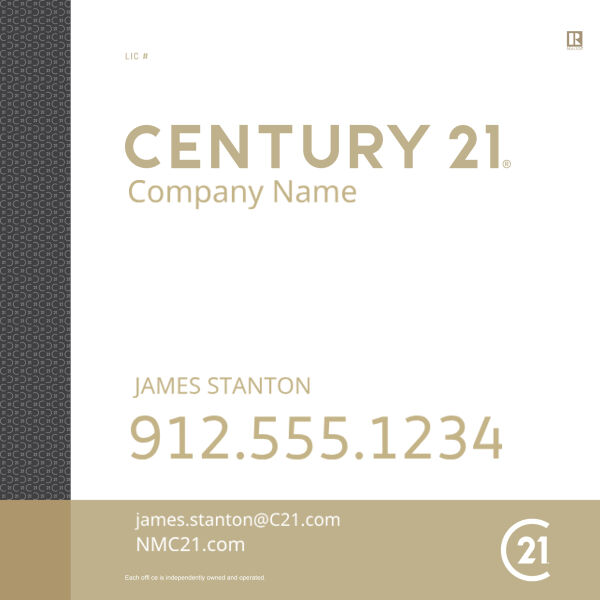 Century 21 24"x24" Standard For Sale Signs - Mosaic White Thumbnail