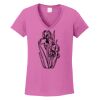 Ladies Heavy Cotton™ 100% Cotton V-Neck T-Shirt Thumbnail