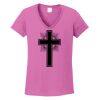 Ladies Heavy Cotton™ 100% Cotton V-Neck T-Shirt Thumbnail